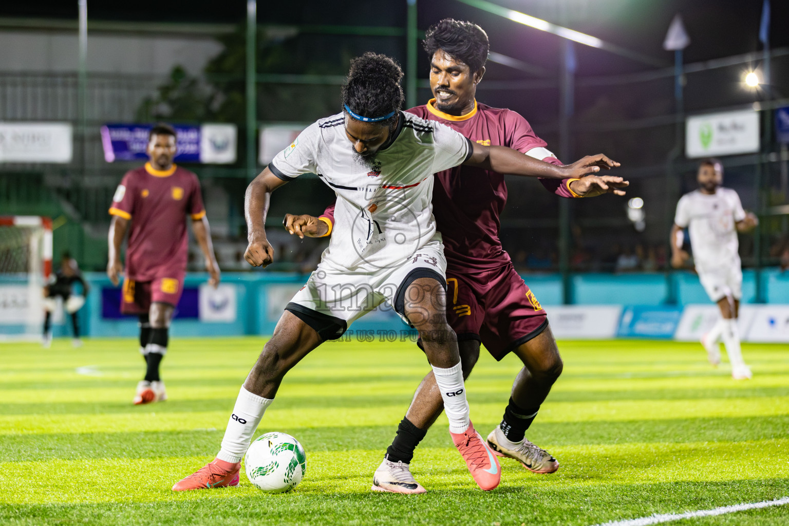 Ifhaams vs Comienzo fc in Semi Finals of Laamehi Dhiggaru Ekuveri Futsal Challenge 2025 was held on Sunday, 27th July 2025, at Dhiggaru Futsal Ground, Dhiggaru, Maldives Photos: Areef Adam / images.mv