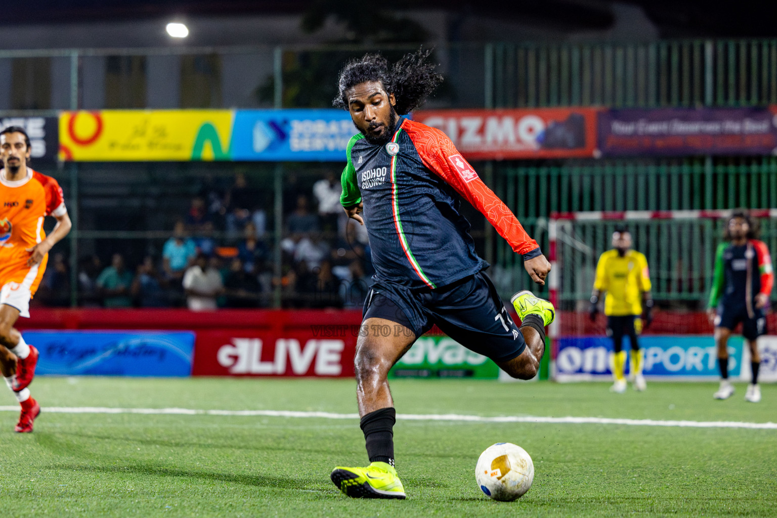 Thaa Hirilandhoo vs L Isdhoo in zone round Day 30 of Golden Futsal Challenge 2025 was held on Monday , 3rd February 2025, in Hulhumale', Maldives. Photos: Nausham Waheed / images.mv