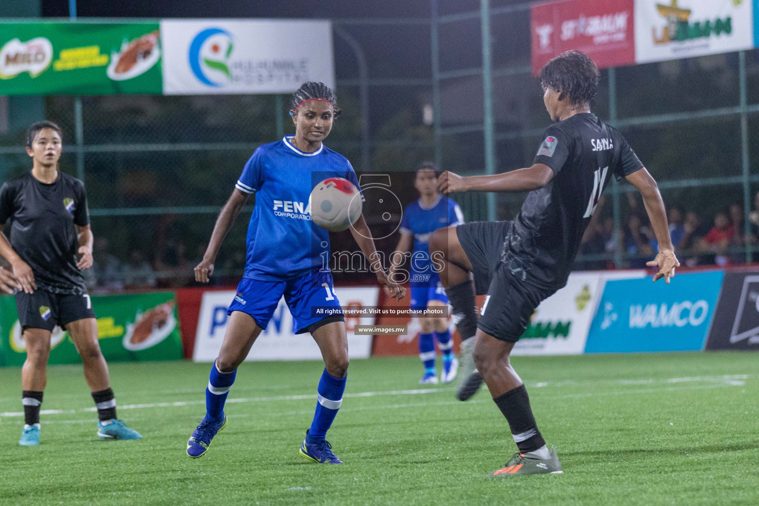 Team Fenaka vs Dhivehi Sifainge Club in Eighteen Thirty Women's Futsal Fiesta 2022 was held in Hulhumale', Maldives on Saturday, 8th October 2022. Photos: Ismail Thoriq / images.mv