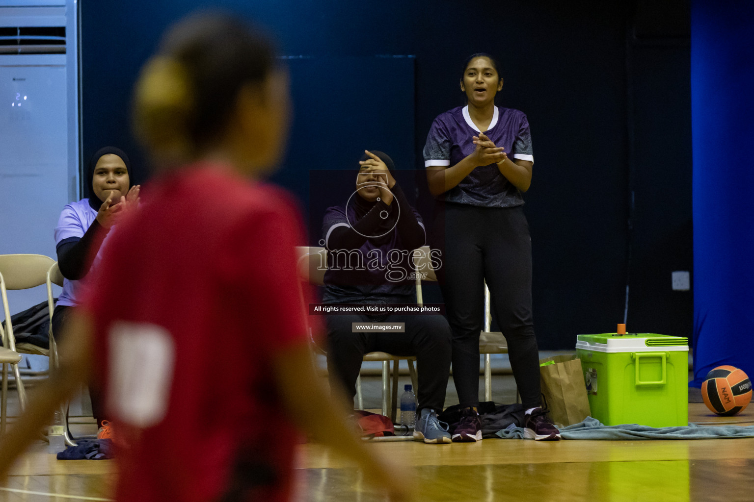 Lorenzo Sports Club vs Vyansa in the Milo National Netball Tournament 2022 on 18 July 2022, held in Social Center, Male', Maldives. Photographer: Shuu, Hassan Simah / Images.mv