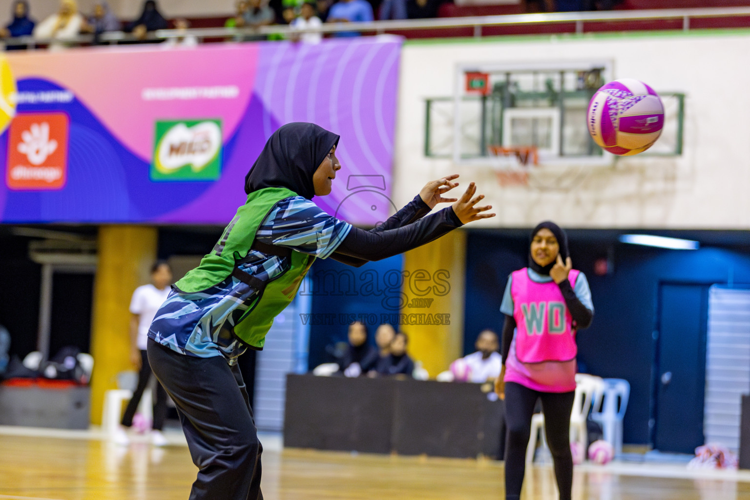 High Flyers vs Netkids B in Day 3 of 3rd Netball Junior Championship, held at Social Center on Tuesday, 21st January 2025 . 
Photos: Hassan Simah / images.mv