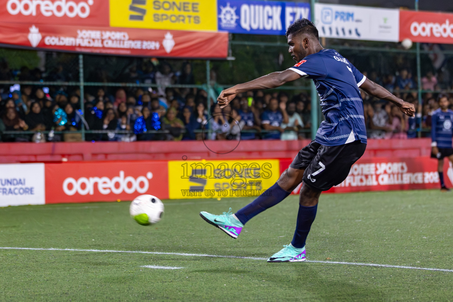 K. Gaafaru VS B. Eydhafushi in Zone 3 Group Stage Final on Day 38 of Golden Futsal Challenge 2024 which was held on Friday, 23rd February 2024, in Hulhumale', Maldives 
Photos: Hassan Simah/ images.mv