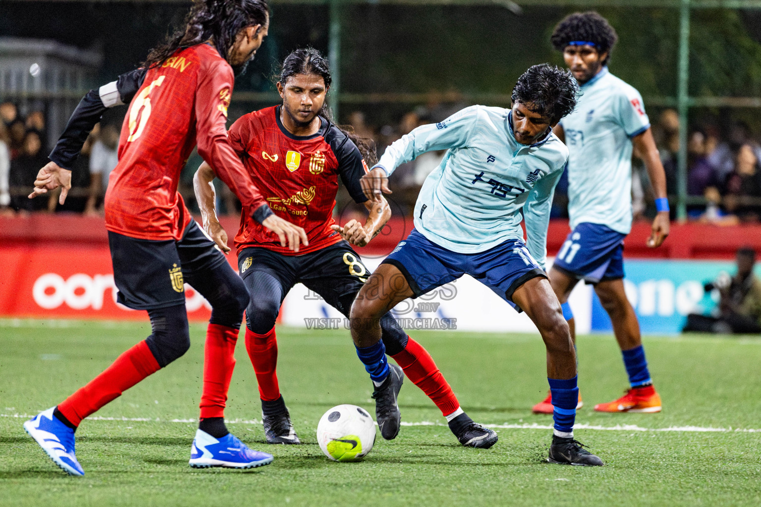 AA Mathiveri vs L Gan in Quarter Finals of Golden Futsal Challenge 2024 which was held on Friday, 1st March 2024, in Hulhumale', Maldives Photos: Nausham Waheed / images.mv