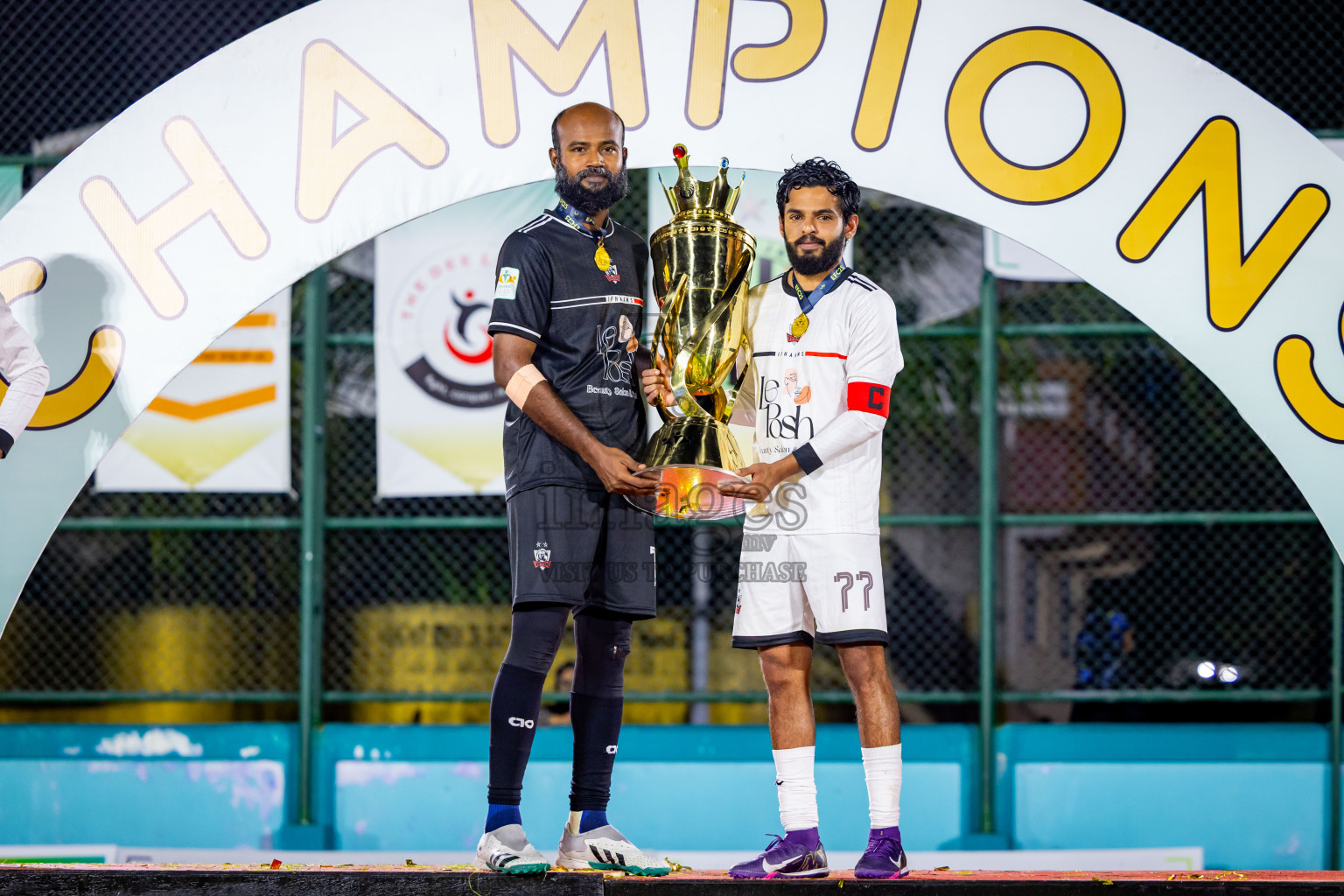 Ifhaams vs Dee Cee Jay SC in Final of Laamehi Dhiggaru Ekuveri Futsal Challenge 2025 was held on Tuesday, 29th July 2025, at Dhiggaru Futsal Ground, Dhiggaru, Maldives Photos: Nausham Waheed  / images.mv