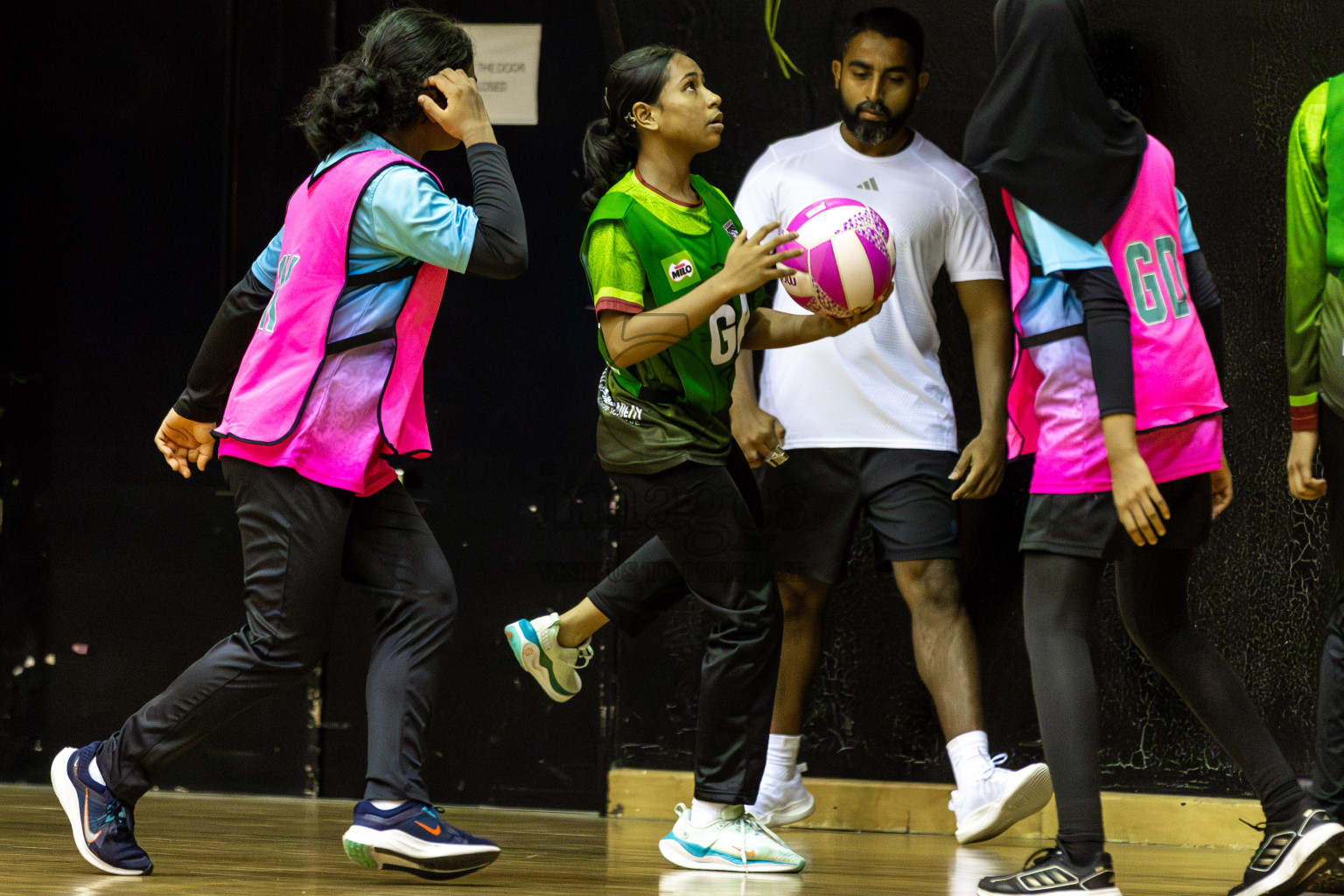 Fionti SC vs Young Netters A in Day 6  of 3rd Netball Junior Championship, held at Social Center on Friday 24th January 2025 . Photos: Shuu Abdul Sattar / images.mv