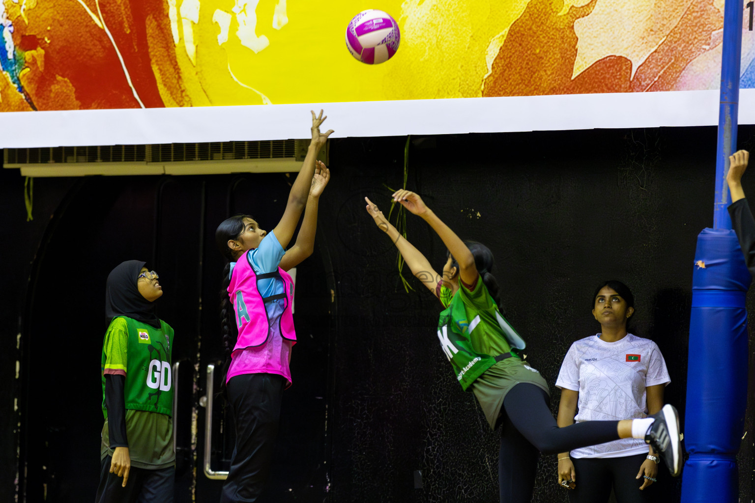 Young netter A vd Fionti sports academy in Day 3 of 3rd Netball Junior Championship, held at Social Center on Wednesday 22nd January 2025 . Photos: Shuu Abdul Sattar / images.mv