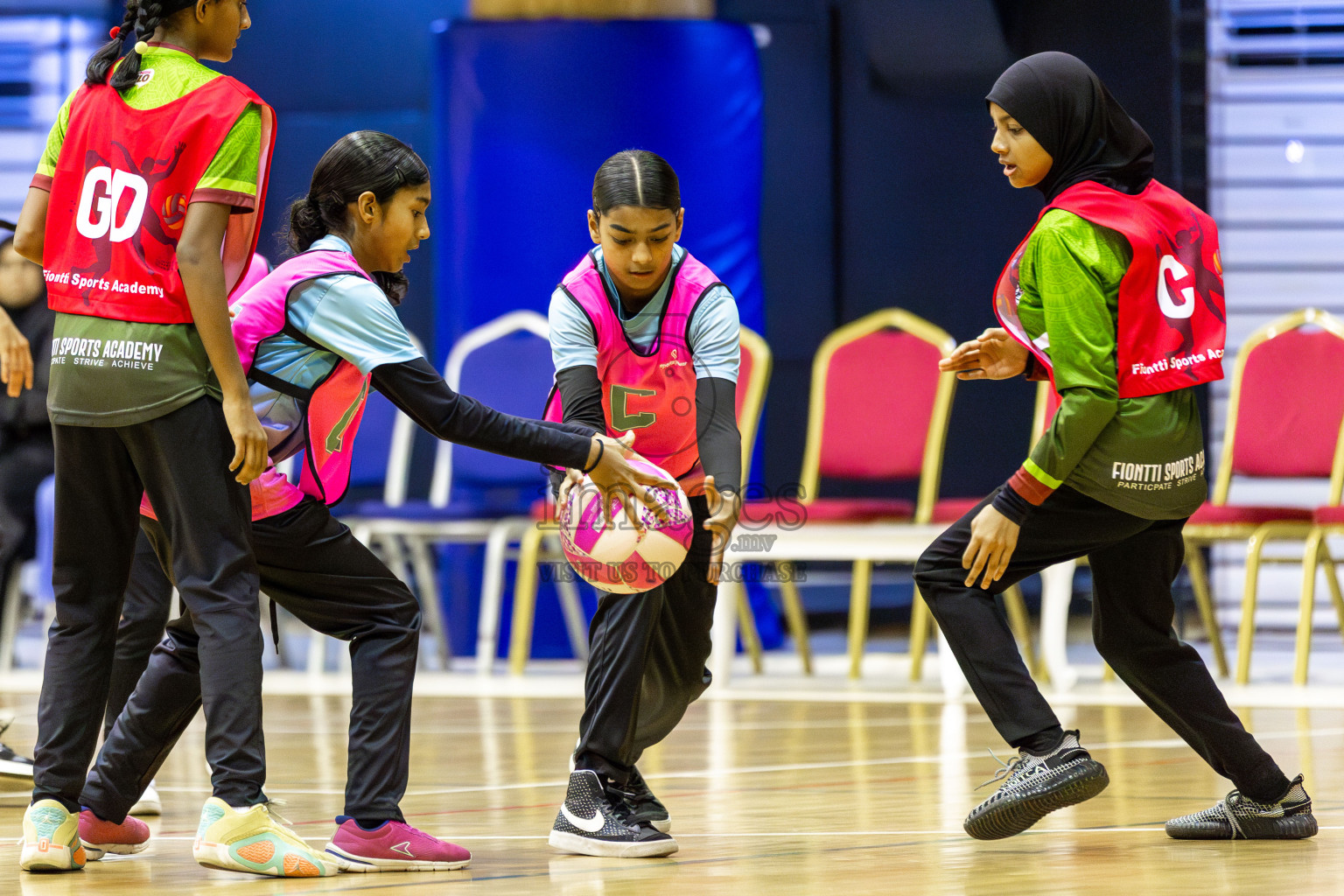 Fionti SC vs Netkids A  in Day 6 of 3rd Netball Junior Championship, held at Social Center on Friday 24th January 2025 . Photos: Shuu Abdul Sattar / images.mv