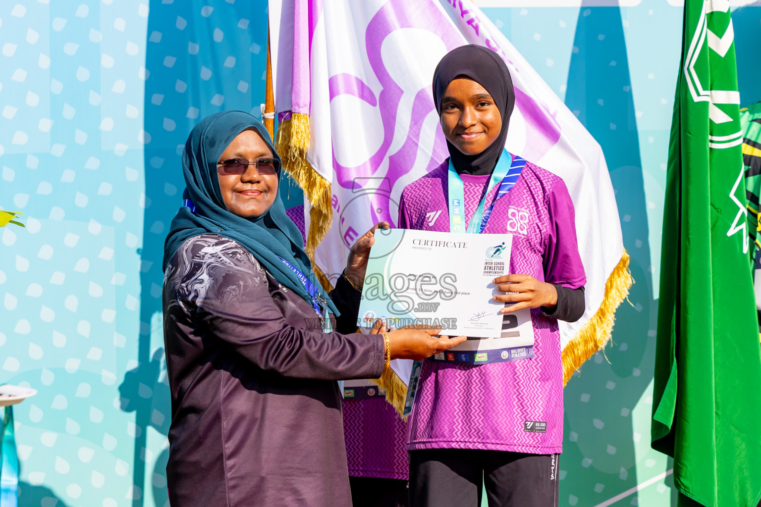 Day 3 of MWSC Interschool Athletics Championships 2024 held in Hulhumale Running Track, Hulhumale, Maldives on Monday, 11th November 2024. Photos by: Nausham Waheed / Images.mv