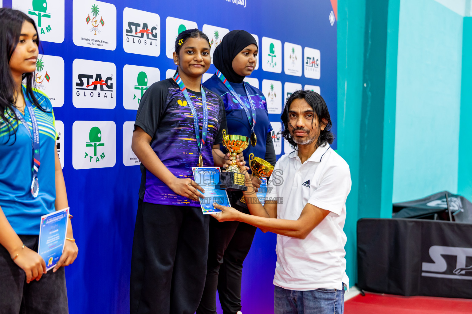 Finals of 30th Table Tennis Association Championship 2025 was held on Saturday, 20th September 2025 in Male' TT Hall, Male', Maldives. Photos: Nausham Waheed / images.mv