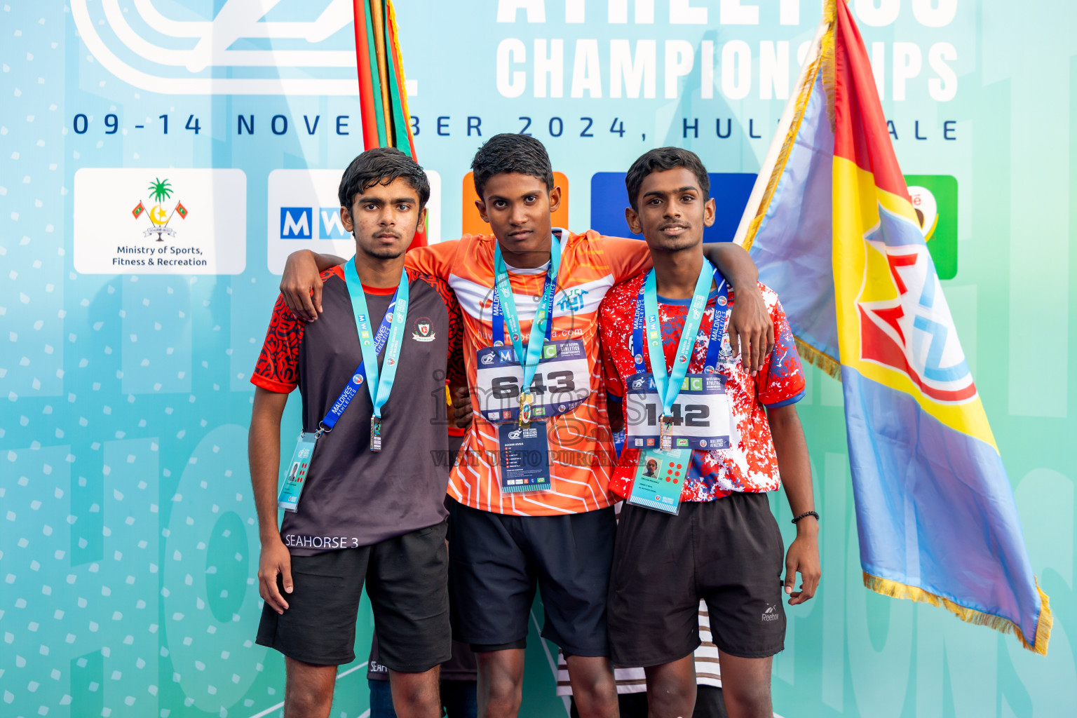 Day 6 of MWSC Interschool Athletics Championships 2024 held in Hulhumale Running Track, Hulhumale, Maldives on Thursday, 14th November 2024. Photos by: Nausham Waheed / Images.mv