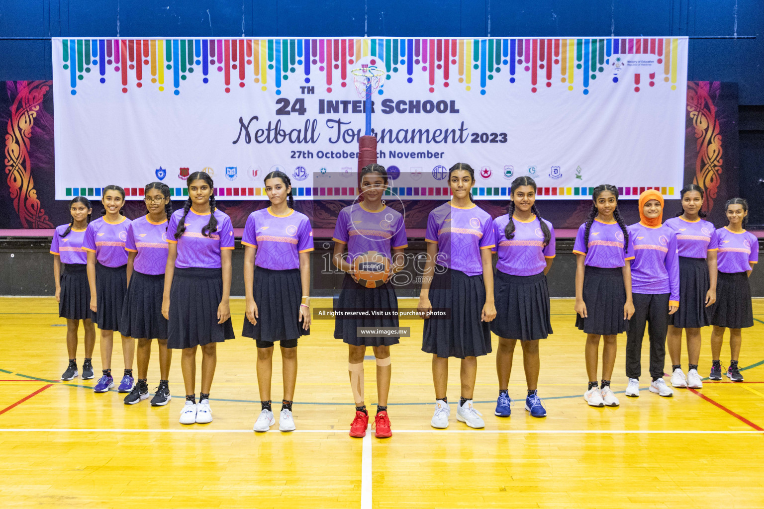 Day 11 of 24th Interschool Netball Tournament 2023 was held in Social Center, Male', Maldives on 6th November 2023. Photos: Nausham Waheed / images.mv