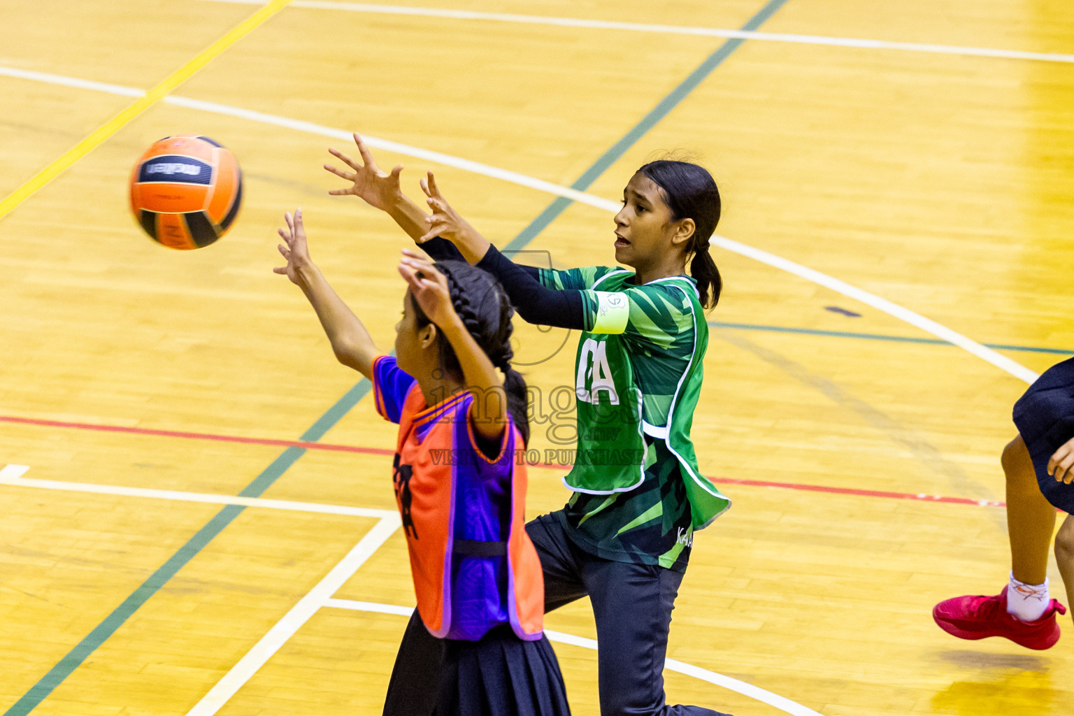 Day 9 of 25th Inter-School Netball Tournament was held in Social Center at Male', Maldives on Monday, 19th August 2024. Photos: Nausham Waheed / images.mv