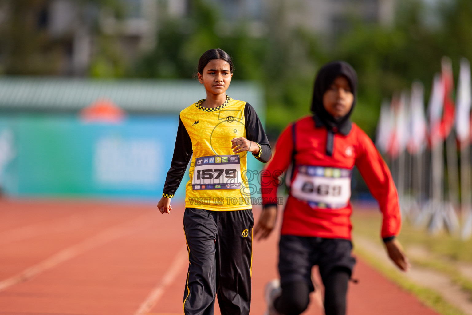 Day 3 of MWSC Interschool Athletics Championships 2024 held in Hulhumale Running Track, Hulhumale, Maldives on Monday, 11th November 2024. 
Photos by: Hassan Simah / Images.mv