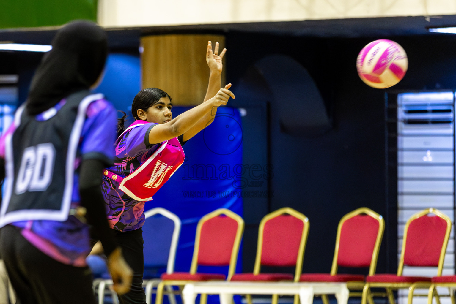 N Sports Academy B vs N Sports Academy A in Day 6 of 3rd Netball Junior Championship, held at Social Center on Friday 24th January 2025 . Photos: Shuu Abdul Sattar / images.mv