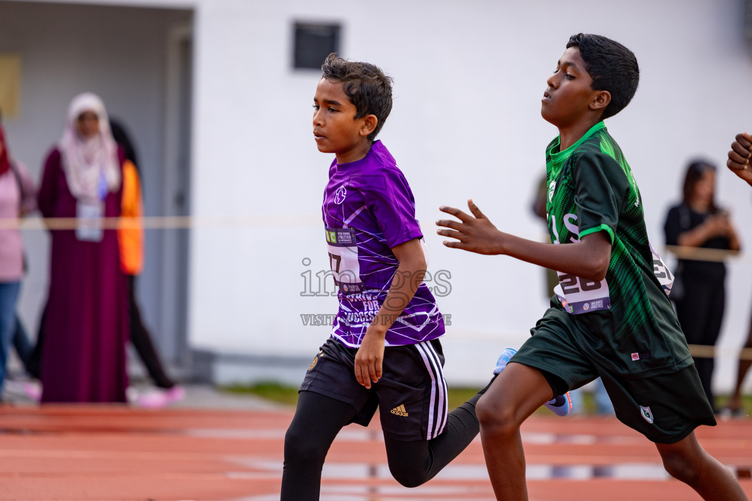 Day 1 of MWSC Interschool Athletics Championships 2024 held in Hulhumale Running Track, Hulhumale, Maldives on Saturday, 9th November 2024. 
Photos by: Ismail Thoriq, Hassan Simah / Images.mv