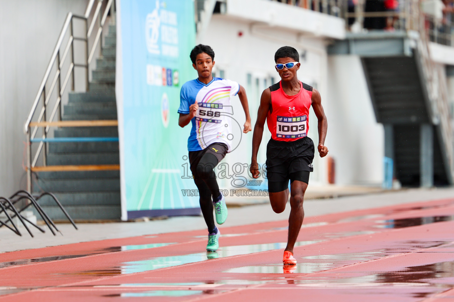 Day 1 of MWSC Interschool Athletics Championships 2024 held in Hulhumale Running Track, Hulhumale, Maldives on Saturday, 9th November 2024. 
Photos by: Ismail Thoriq, Hassan Simah / Images.mv