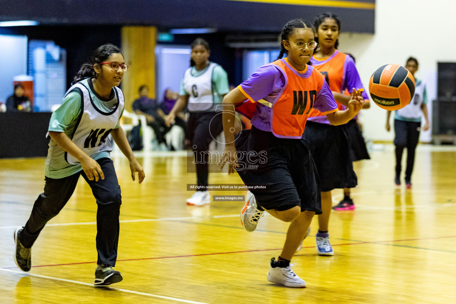 Day 9 of 24th Interschool Netball Tournament 2023 was held in Social Center, Male', Maldives on 4th November 2023. Photos: Hassan Simah / images.mv