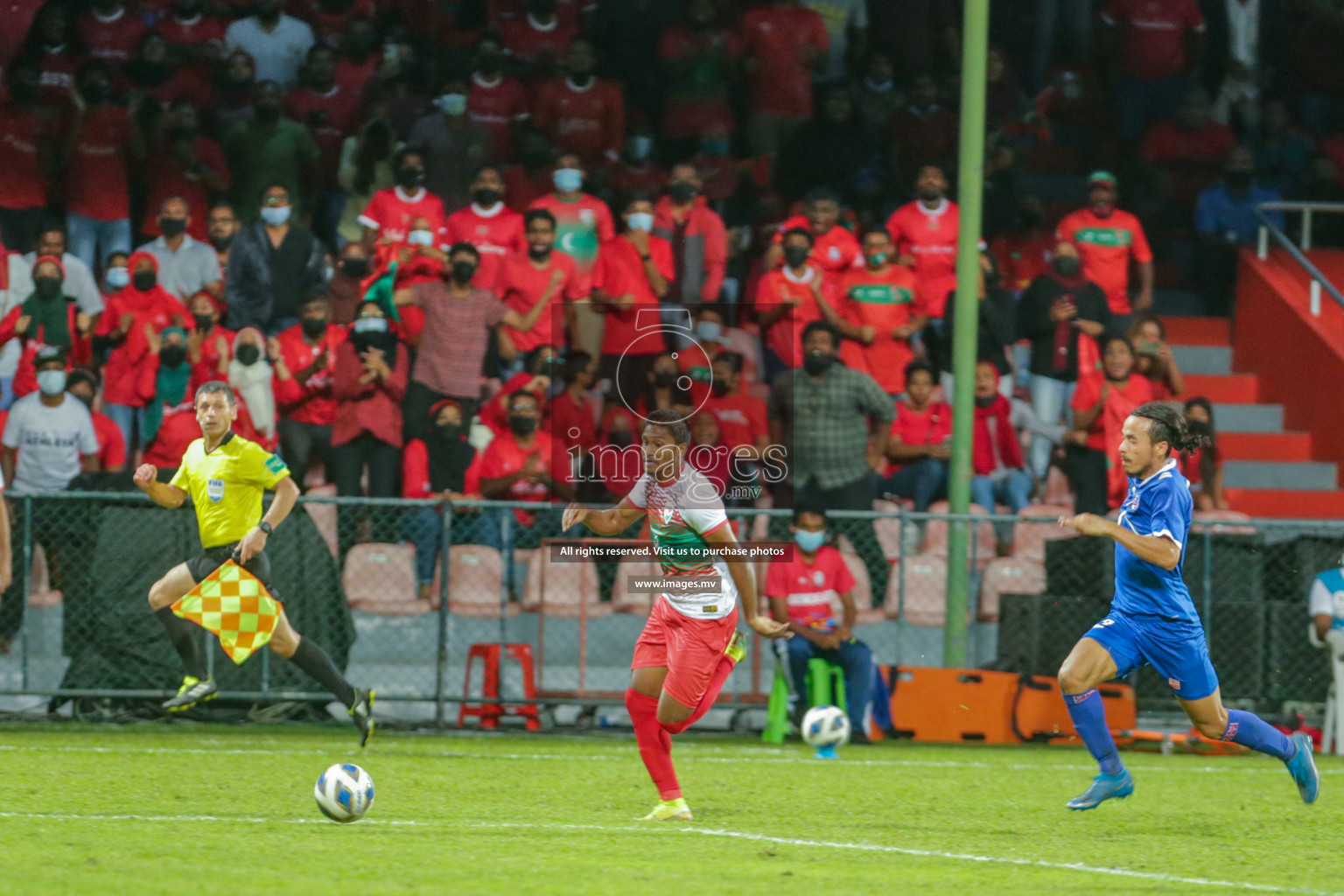 Maldives vs Nepal in SAFF Championship 2021 held on 1st October 2021 in Galolhu National Stadium, Male', Maldives