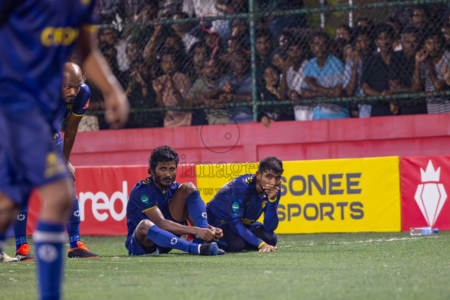 Th Thimarafushi vs B Eydhafushi in Quarter Finals of Golden Futsal Challenge 2024 which was held on Friday, 1st March 2024, in Hulhumale', Maldives Photos: Ismail Thoriq / images.mv