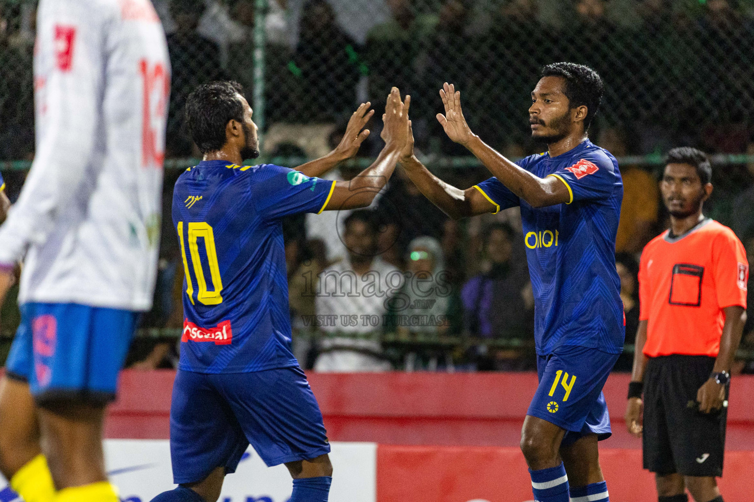 B Eydhafushi vs B Kendhoo in Day 18 of Golden Futsal Challenge 2024 was held on Thursday, 1st February 2024, in Hulhumale', Maldives Photos: Nausham Waheed, / images.mv