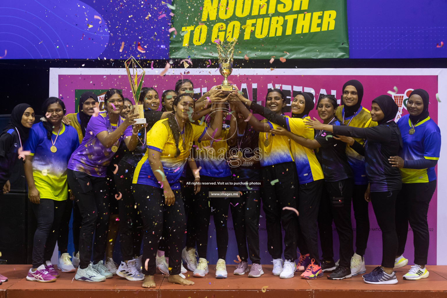 Club Green Streets vs Kulhudhufushi Y&RC in the 1st Division Final of Milo National Netball Tournament 2022 on 22nd July 2022 held in Social Center, Male', Maldives. Photographer: Shuu / images.mv