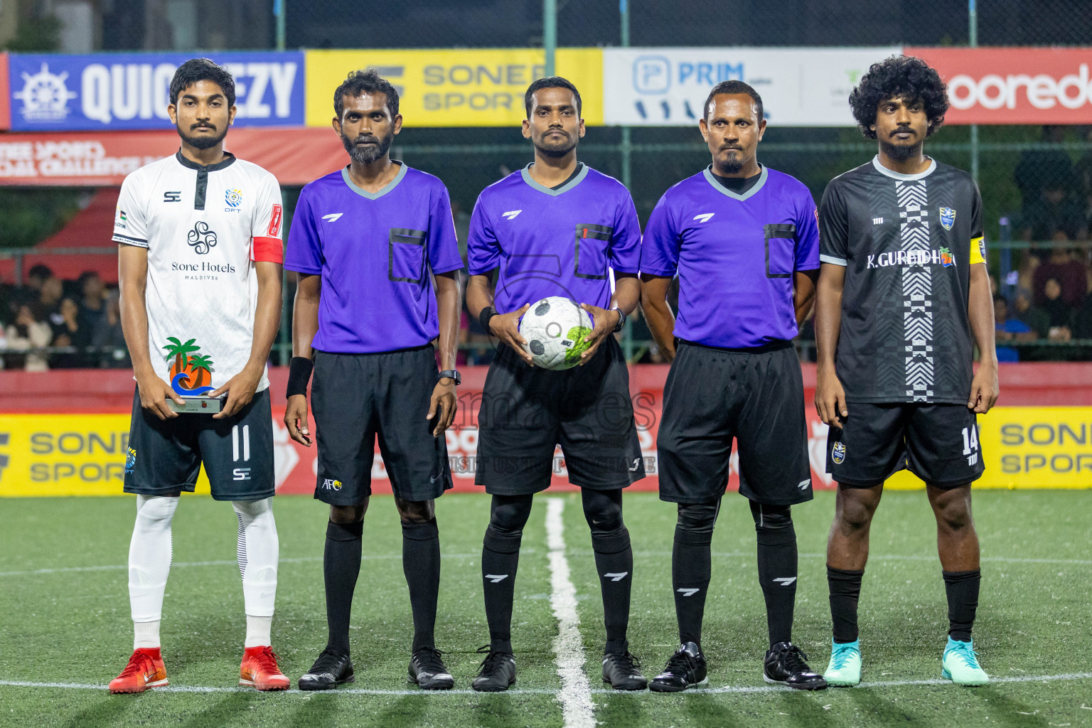 K Dhiffushi vs K Guraidhoo in Day 22 of Golden Futsal Challenge 2024 was held on Monday , 5th February 2024 in Hulhumale', Maldives Photos: Nausham Waheed / images.mv