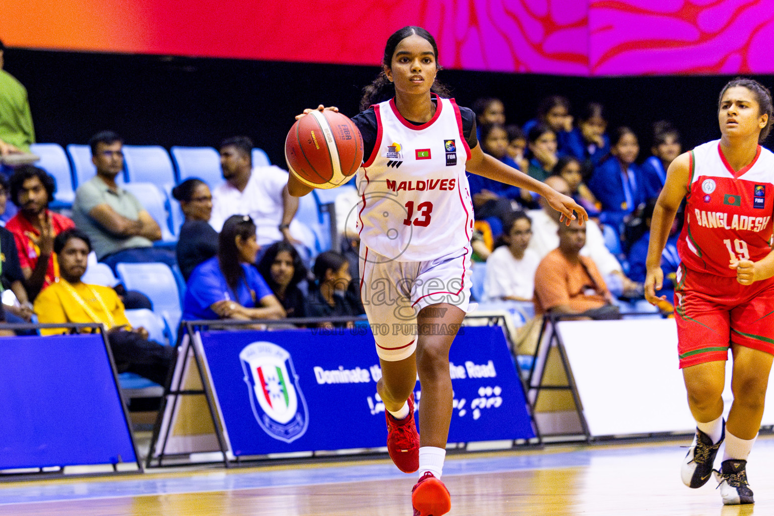 Maldives vs Bangladesh in Day 1 of Under 16 Woman's Asian Cup SABA Qualifiers 2025 was held in Social Center, Male', Maldives on 12th June 2025. Photos: Nausham Waheed / images.mv