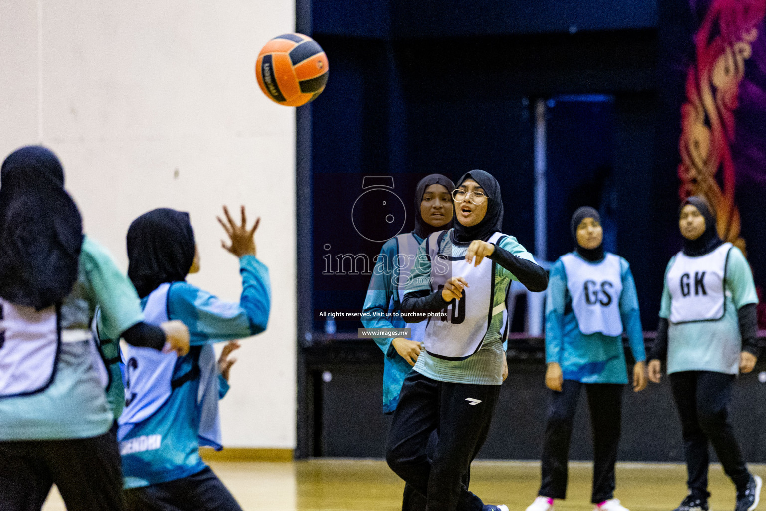 Day 9 of 24th Interschool Netball Tournament 2023 was held in Social Center, Male', Maldives on 4th November 2023. Photos: Hassan Simah / images.mv