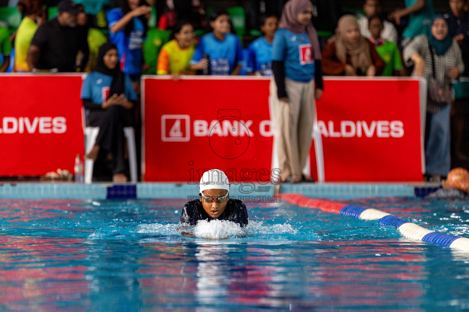 Day 3 of National Swimming Competition 2024 held in Hulhumale', Maldives on Sunday, 15th December 2024. Photos: Hassan Simah / images.mv