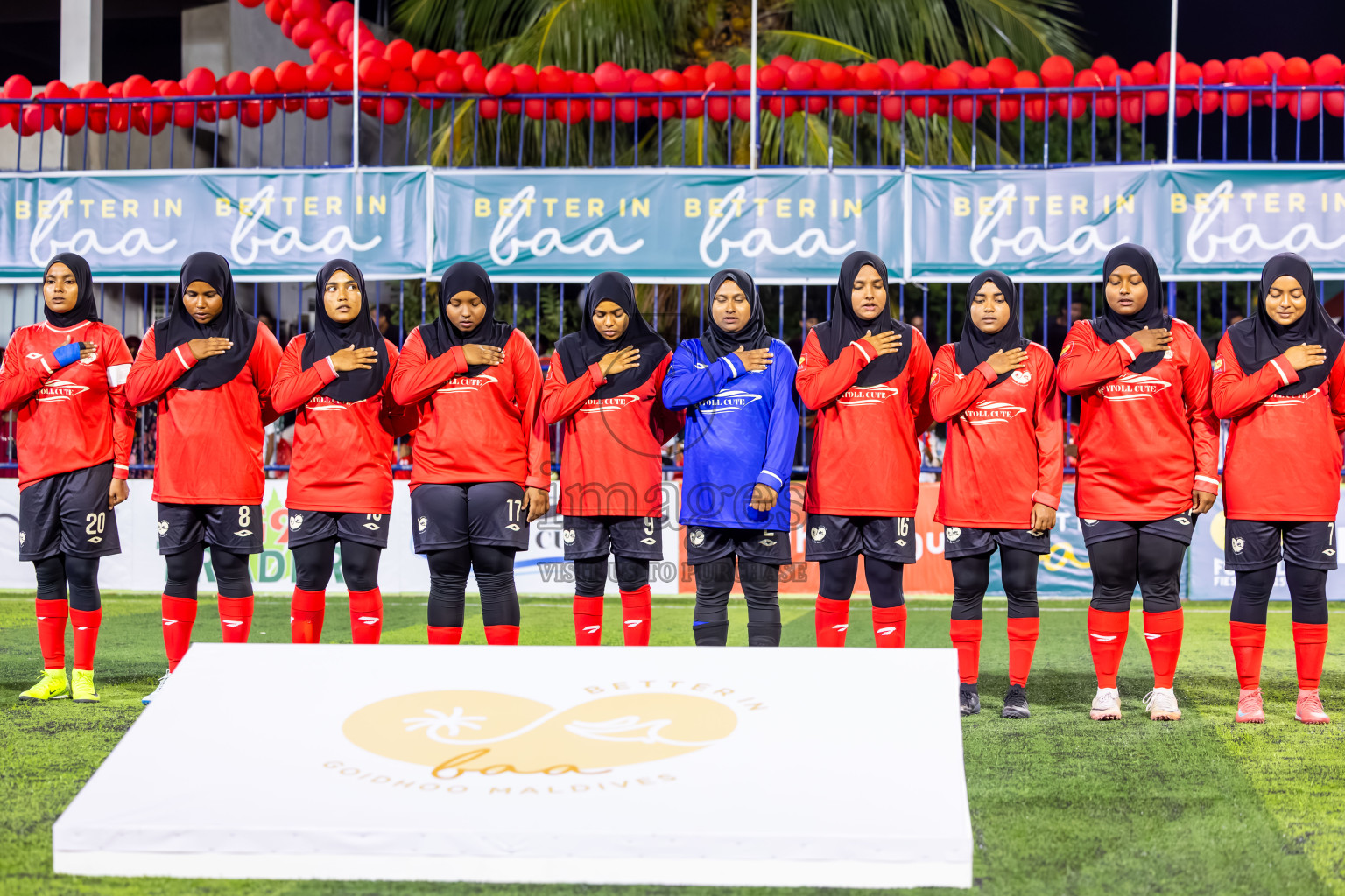 Goidhoo vs Dhonfan in the finals of Better in Baa Futsal Fiesta 2025 woman's division held in B. Eydhafushi, Maldives on Monday, 17th November 2025. Photos: Nausham Waheed / images.mv