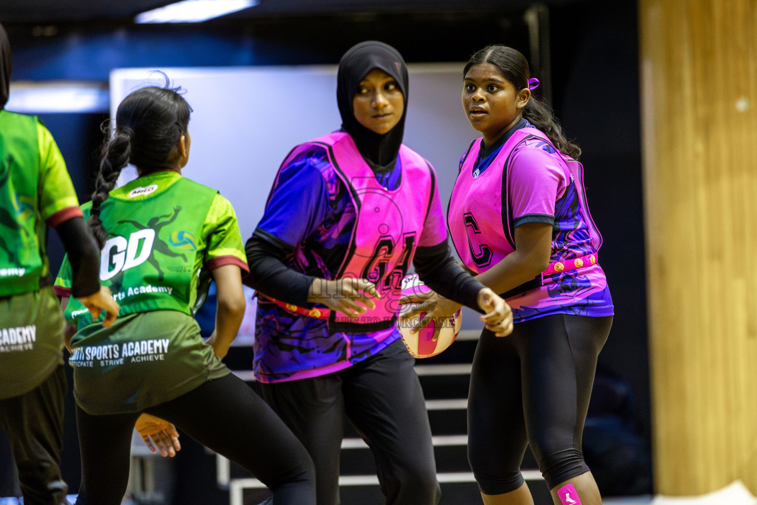 Fionti SA vs N Sports Academy in Day 6  of 3rd Netball Junior Championship, held at Social Center on Friday 24th January 2025 . Photos: Shuu Abdul Sattar / images.mv