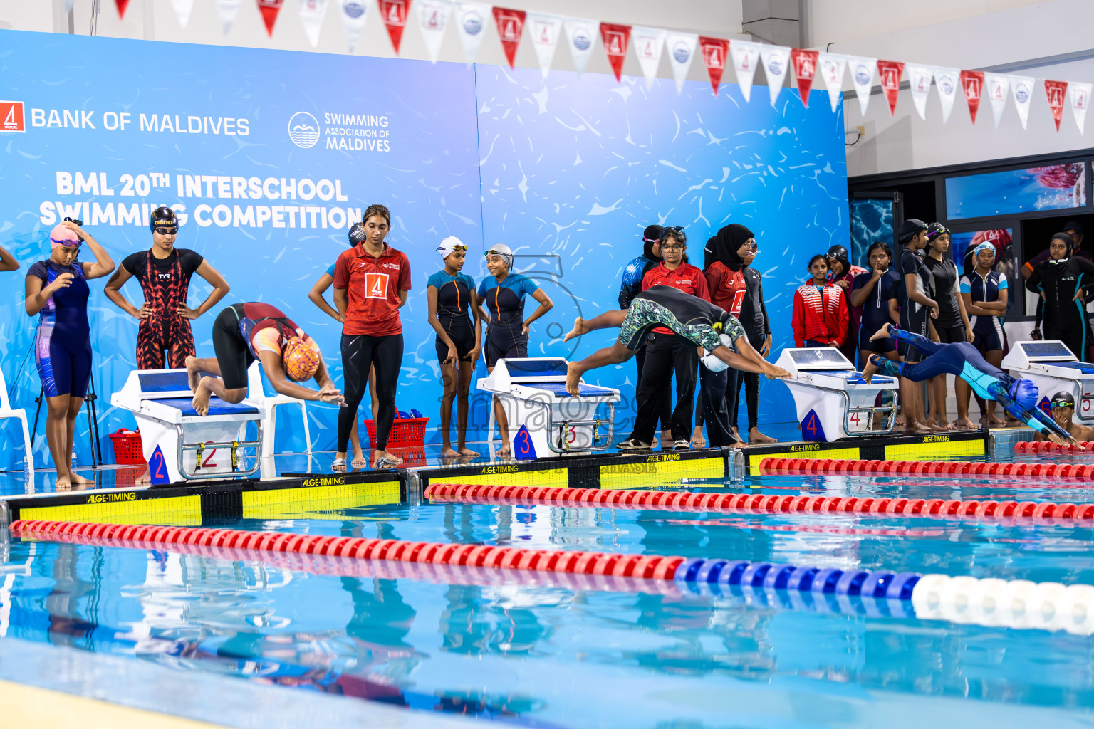 Day 2 of 20th BML Inter-school Swimming Competition 2024 held in Hulhumale', Maldives on Sunday, 13th October 2024. Photos: Ismail Thoriq / images.mv