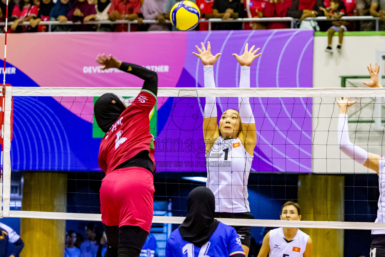 Final of CAVA Woman's Volleyball Challenge Cup 2024 was held in Social Center, Male', Maldives on Wednesday, 11th September 2024. Photos: Nausham Waheed / images.mv