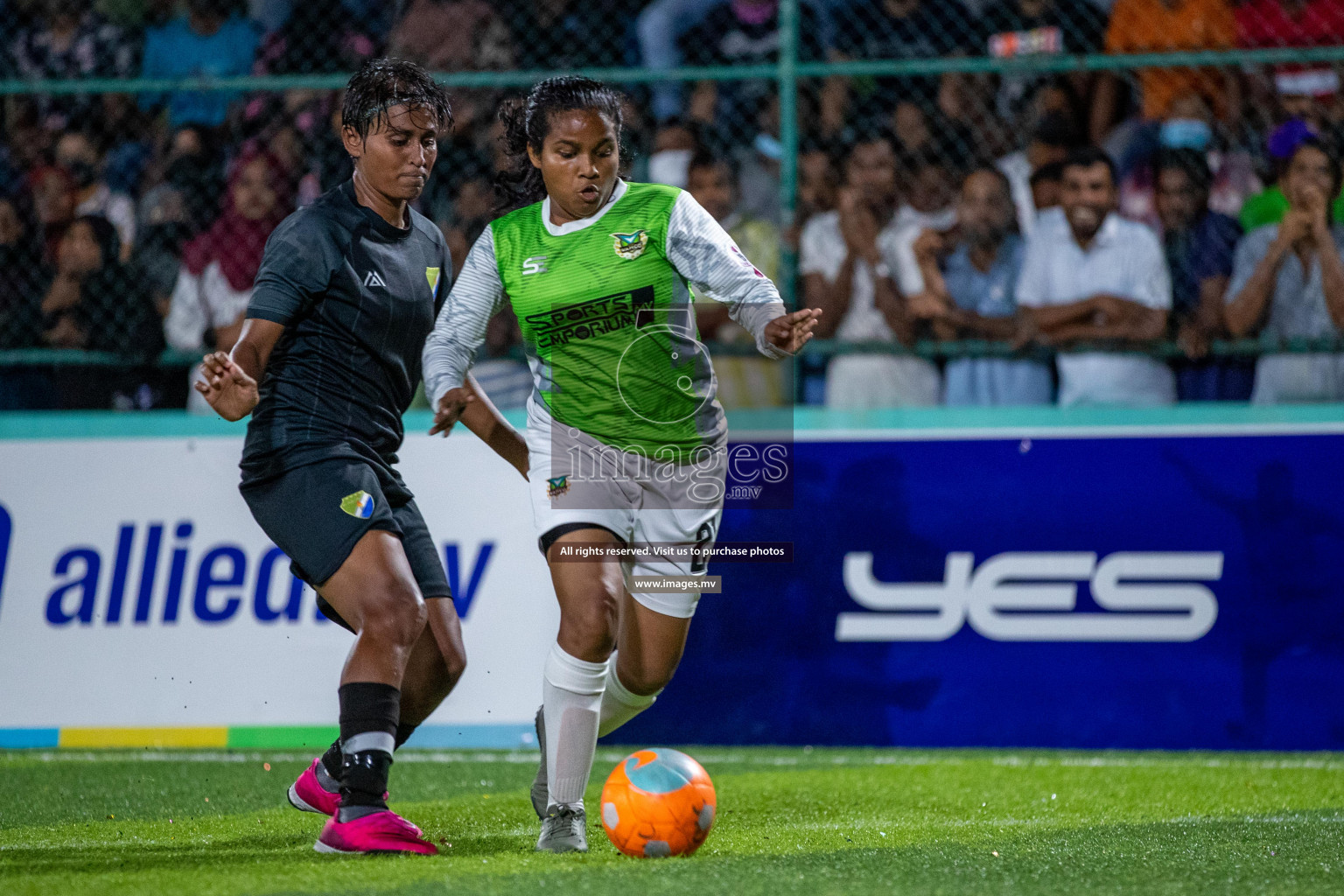 Club WAMCO vs DSC in the Semi Finals of 18/30 Women's Futsal Fiesta 2021 held in Hulhumale, Maldives on 14th December 2021. Photos: Ismail Thoriq / images.mv