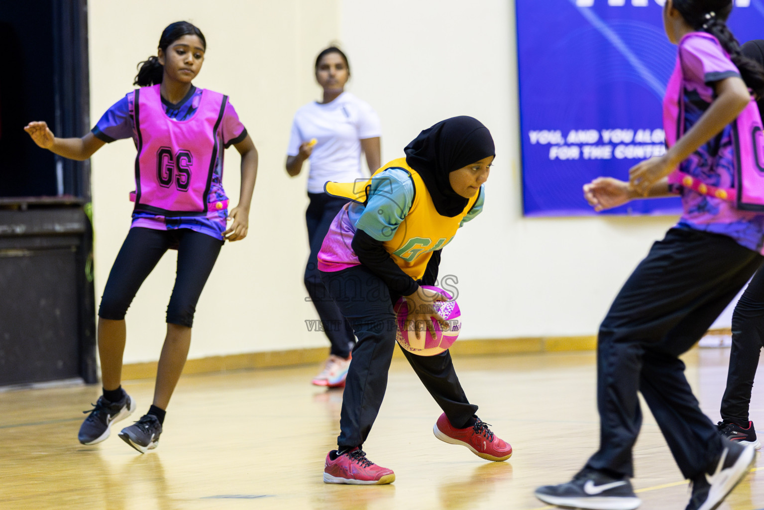 Sports academy A vs Netkids C (U13) in Day 1 of 3rd Junior Championship - Netball association of Maldives, held at Social Center on 19th January 2025 . Photos by Shuu Abdul Sattar / Images.mv