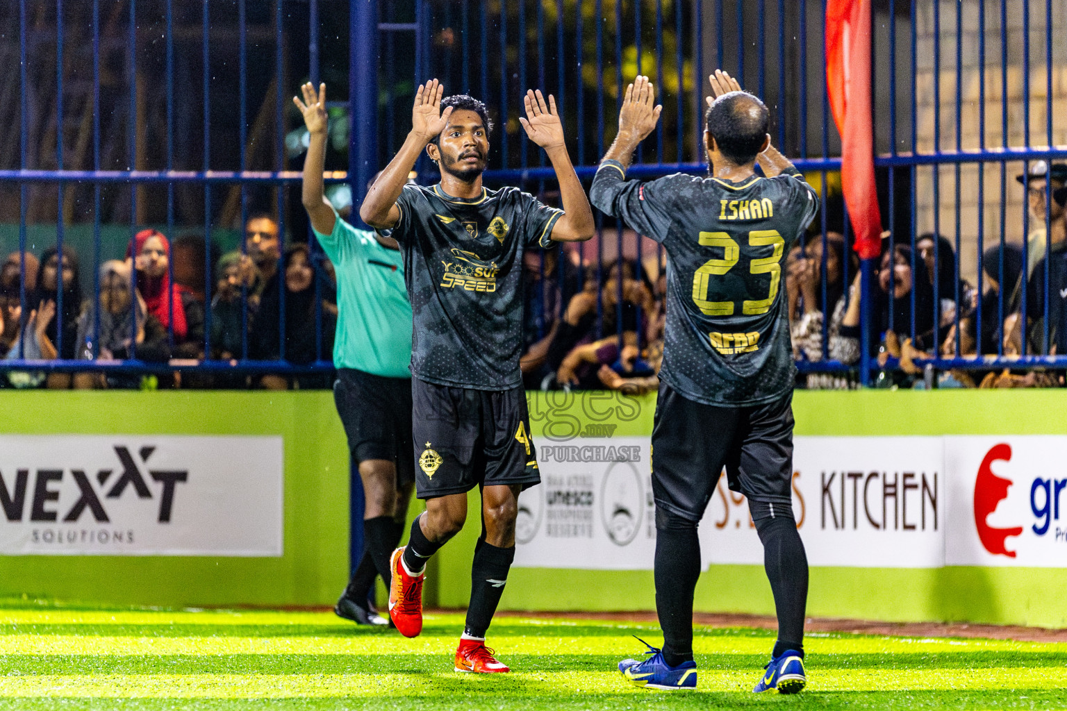 Muring FC vs Afro SC in Semi Final of Eydhafushi Futsal Cup 2024 was held on Monday , 15th April 2024, in B Eydhafushi, Maldives Photos: Nausham Waheed / images.mv