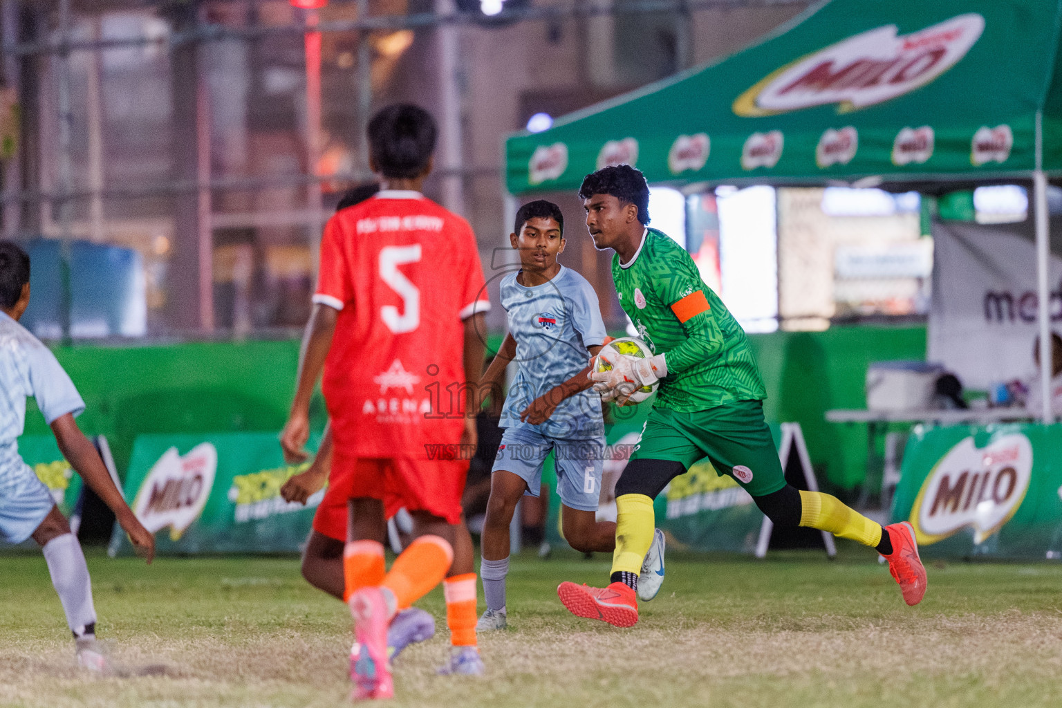 Day 4 of MILO Academy Championship 2025 (U14) was held on Sunday, 2nd November 2025 at Henveiru Football Grounds, Male', Maldives . 
Photos: Hassan Simah / images.mv