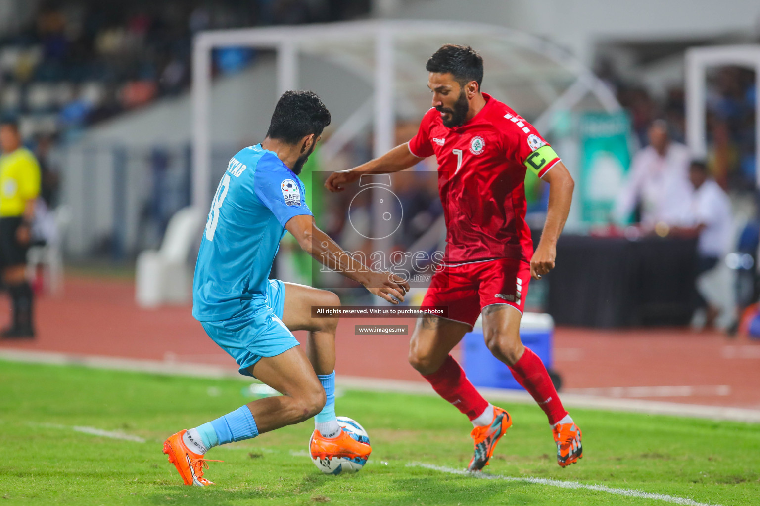 Lebanon vs India in the Semi-final of SAFF Championship 2023 held in Sree Kanteerava Stadium, Bengaluru, India, on Saturday, 1st July 2023. Photos: Hassan Simah / images.mv