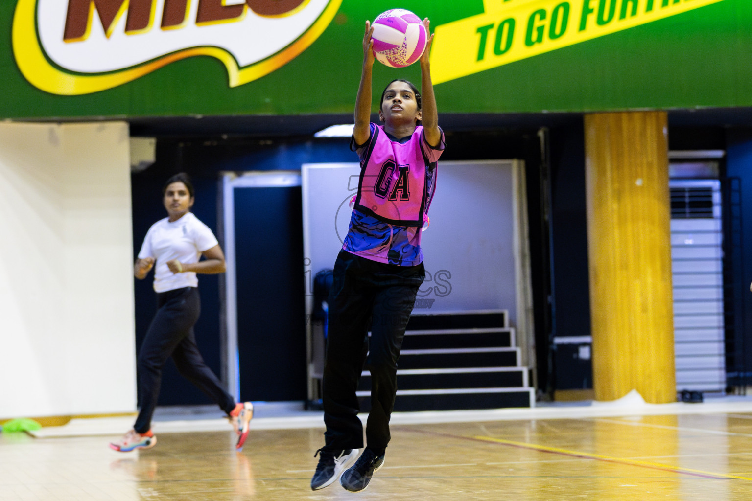 Sports academy A vs Netkids C (U13) in Day 1 of 3rd Junior Championship - Netball association of Maldives, held at Social Center on 19th January 2025 . Photos by Shuu Abdul Sattar / Images.mv