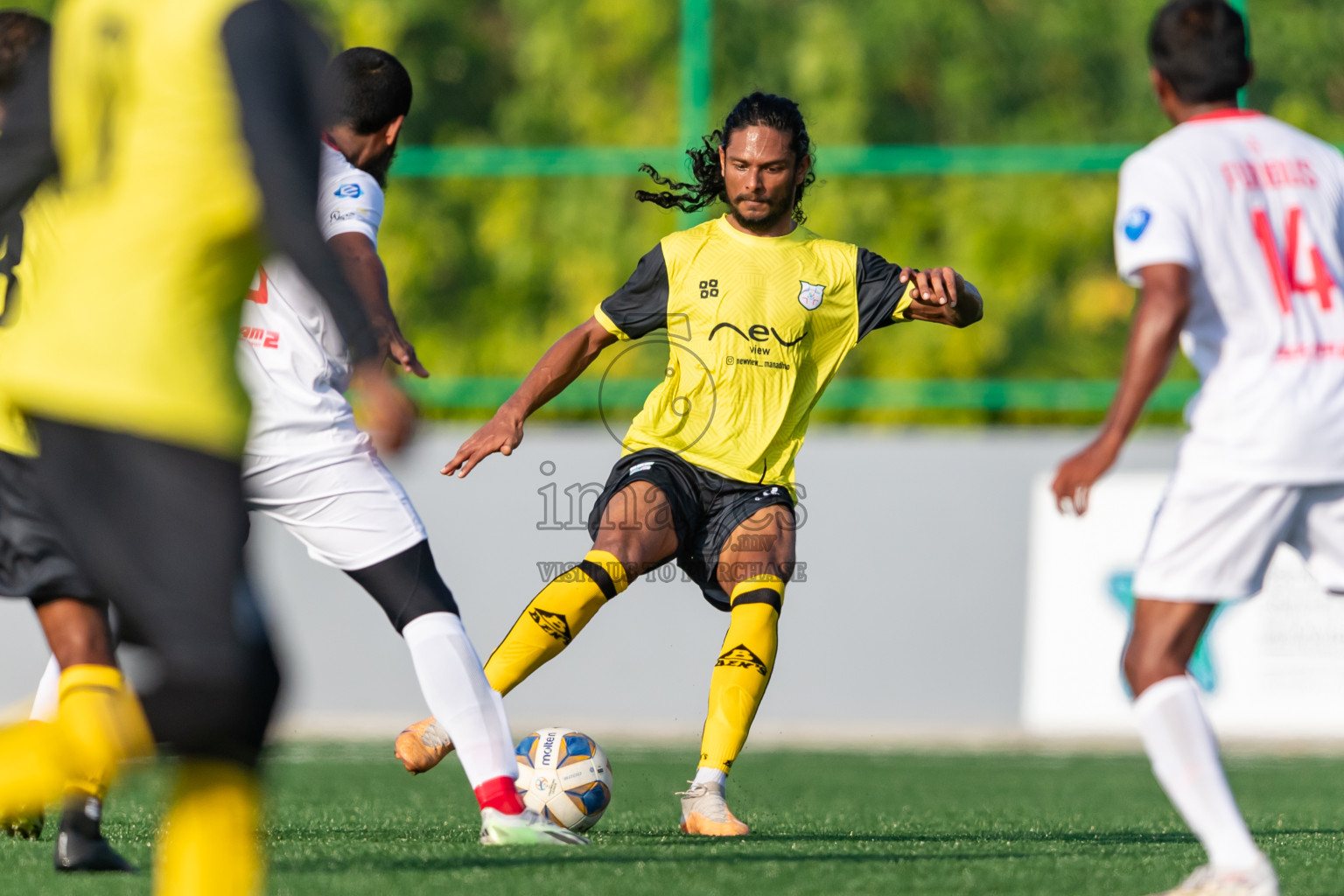 Kanmathi Juniors vs Furious SC from Manadhoo Council Cup 2024 in N Manadhoo Maldives on Monday, 19th February 2023. Photos: Nausham Waheed / images.mv