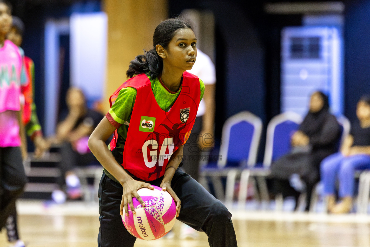 Fionti SC vs Netkids A  in Day 6 of 3rd Netball Junior Championship, held at Social Center on Friday 24th January 2025 . Photos: Shuu Abdul Sattar / images.mv