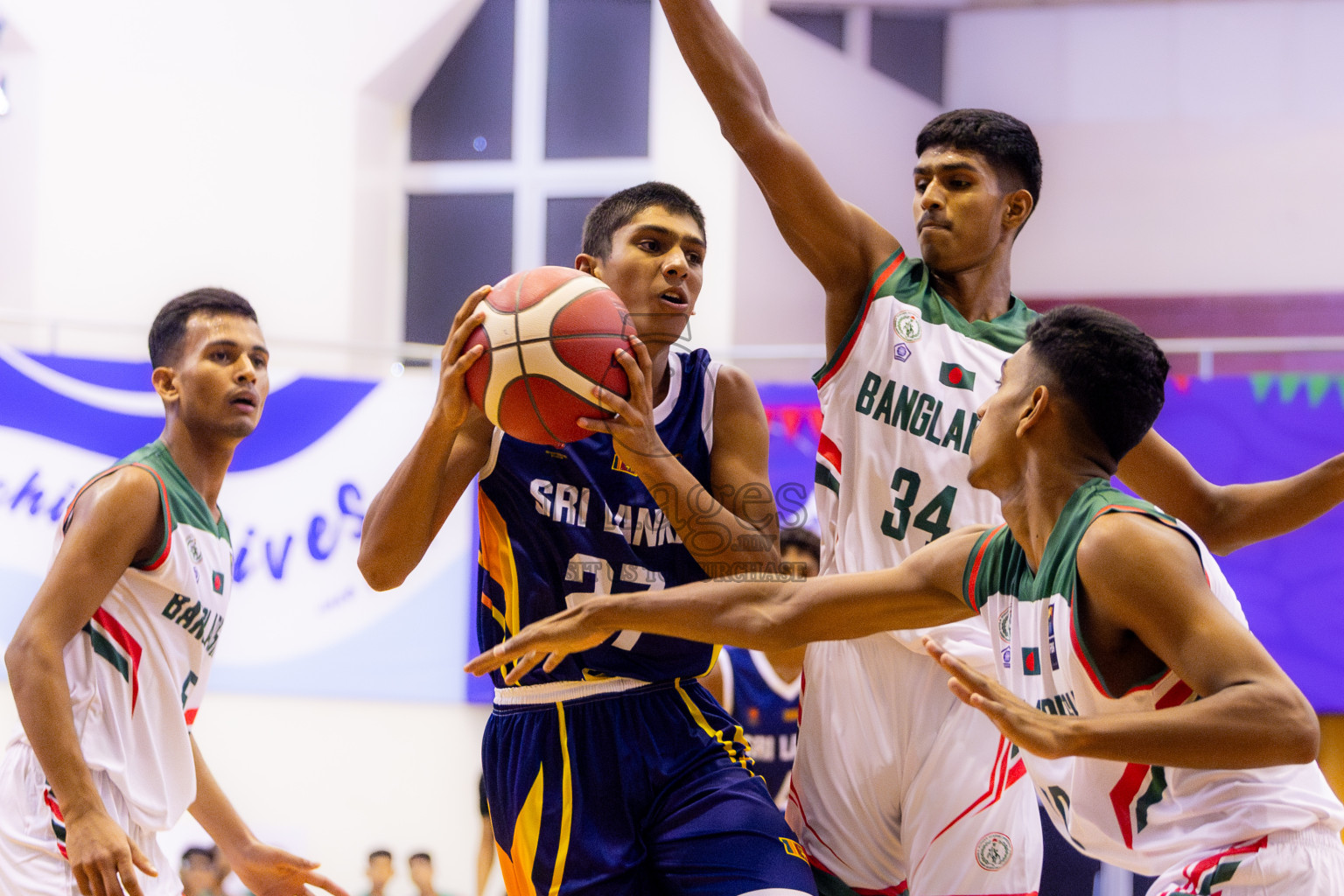 Sri Lanka vs Bangladesh in Day 2 of Under 16 Asian Cup SABA Qualifiers 2025 was held in Social Center, Male', Maldives on Friday, 13th June 2025. Photos: Nausham Waheed / images.mv