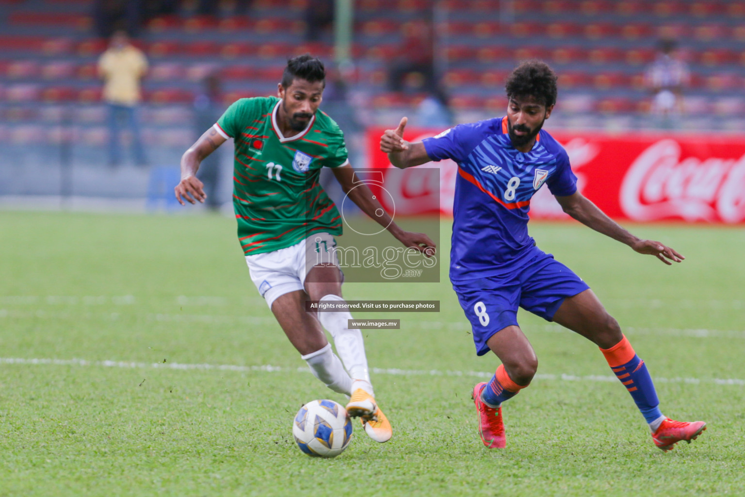 Bangladesh vs India in SAFF Championship 2021 held on 4th October 2021 in Galolhu National Stadium, Male', Maldives