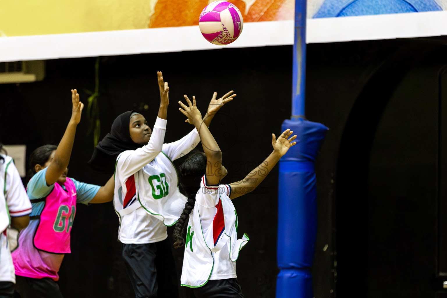 Net Queens vs Netgen B in Day 5 of 3rd Netball Junior Championship, held at Social Center on Thursday 23rd January 2025 . Photos: Shuu Abdul Sattar / images.mv