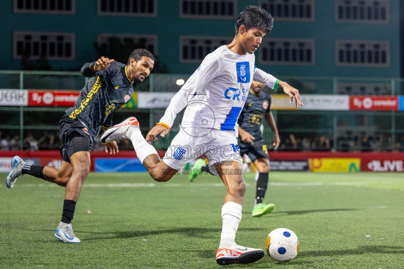 S. Hithadhoo VS S. Maradhoo in Day 7 of Golden Futsal Challenge 2025 was held on Saturday, 11th January 2025, in Hulhumale', Maldives Photos: Hassan Simah / images.mv