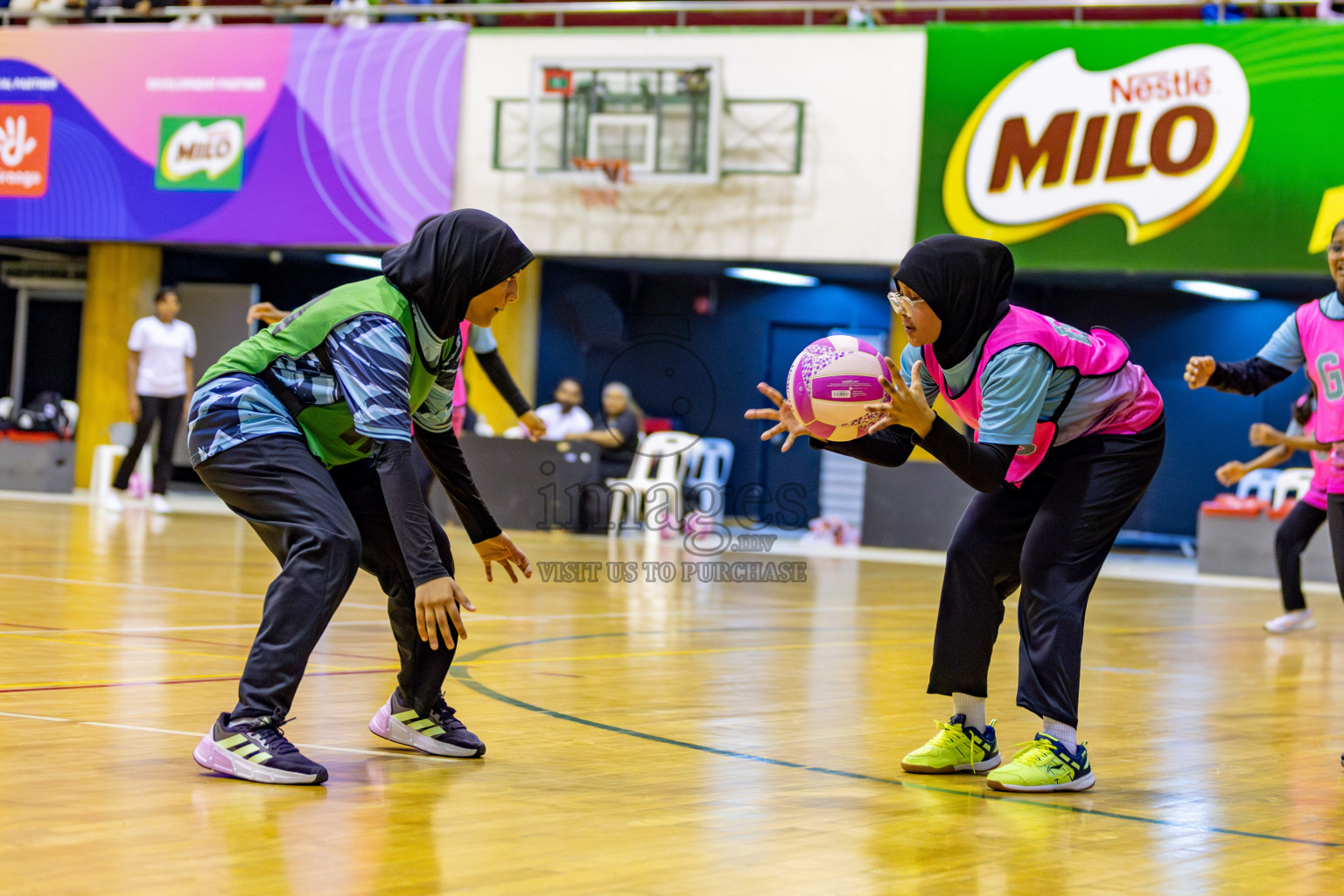 High Flyers vs Netkids B in Day 3 of 3rd Netball Junior Championship, held at Social Center on Tuesday, 21st January 2025 . 
Photos: Hassan Simah / images.mv