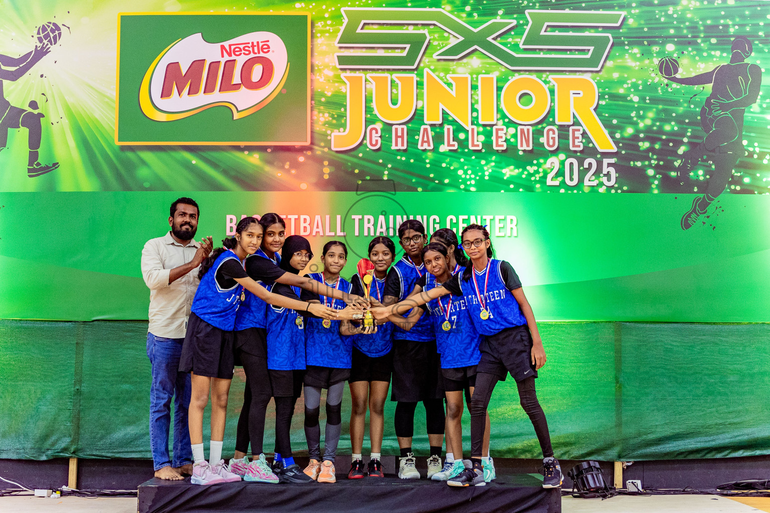 Day 3 of Milo 5 x 5 Junior Challenge 2025 - Basketball tournament held in Basketball Training Center, Male', Maldives on Saturday, 11th October 2025. Photos by: Nausham Waheed, Areef Adam / Images.mv