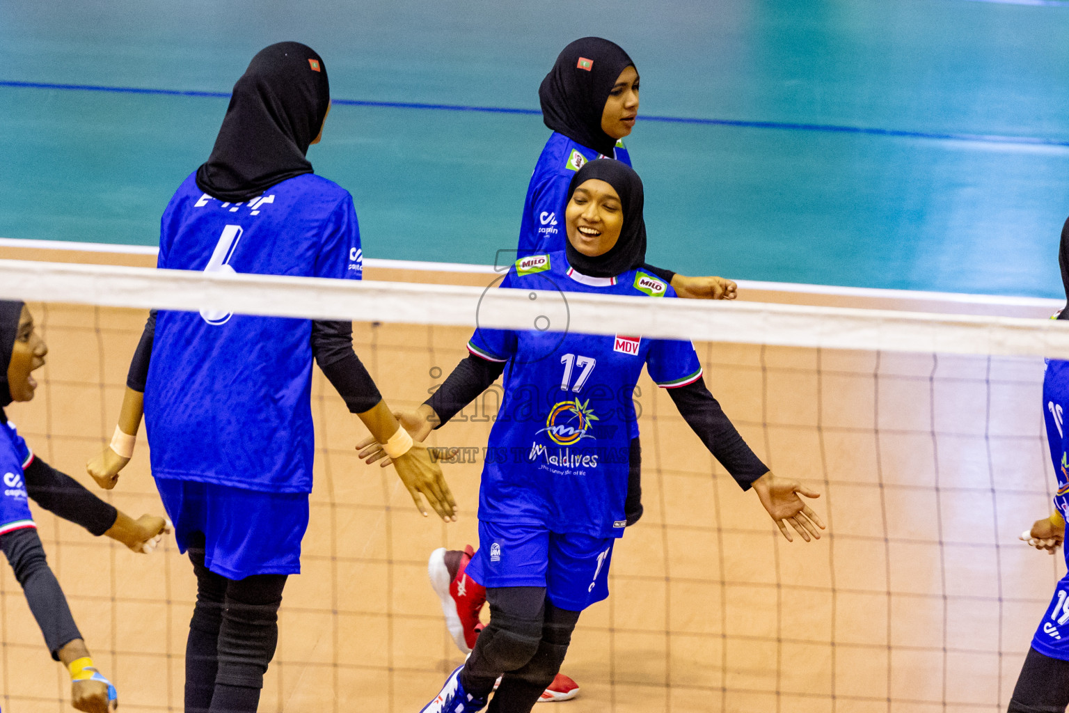 Maldives vs Sri Lanka in Day 2 of CAVA U20 Woman's Volleyball Championship 2024 was held in Social Center, Male', Maldives on 19th July 2024. Photos: Nausham Waheed / images.mv