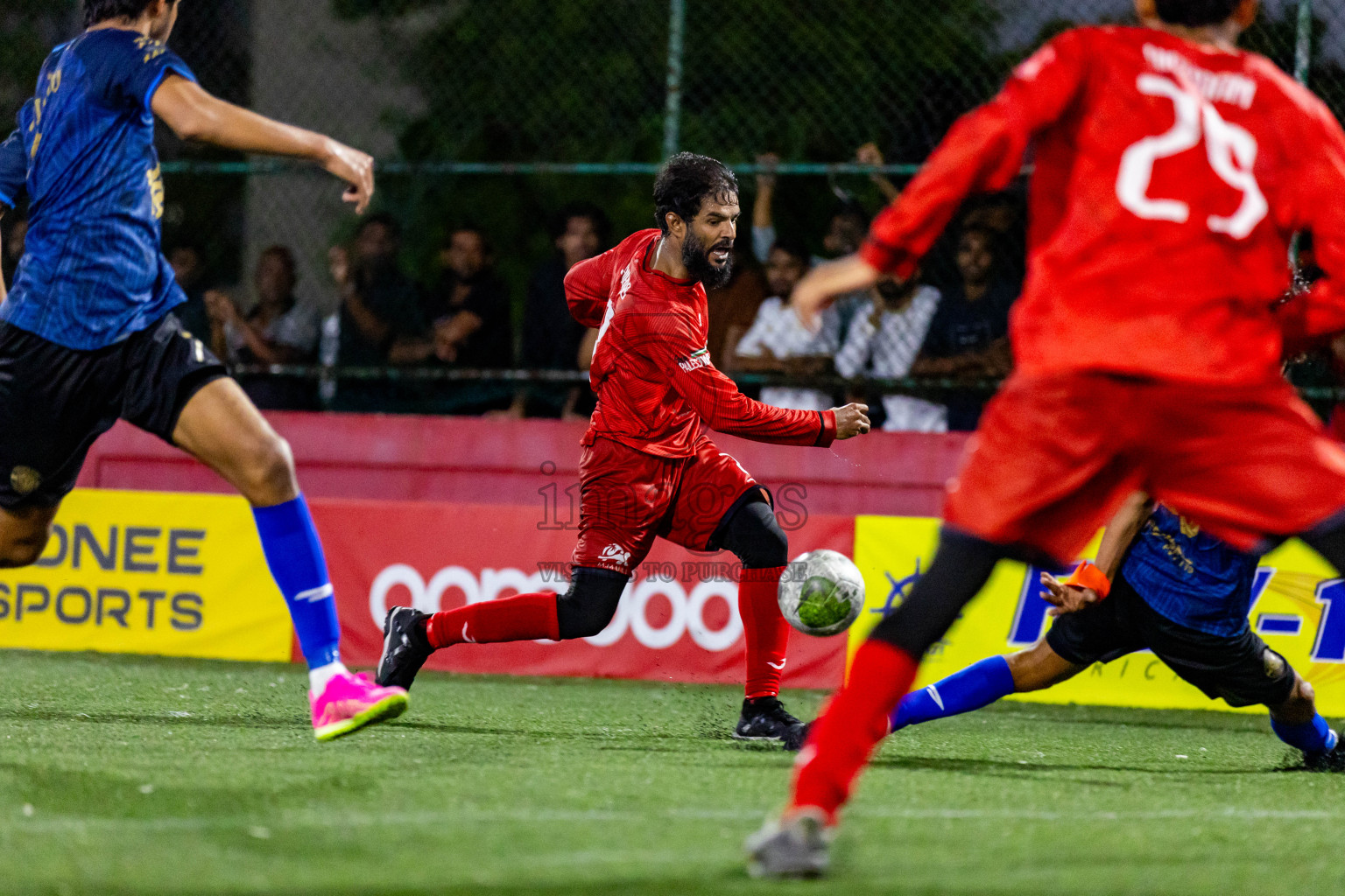 M Dhiggaru VS M Muli in Day 25 of Golden Futsal Challenge 2024 was held on Thursday , 8th February 2024 in Hulhumale', Maldives Photos: Nausham Waheed / images.mv