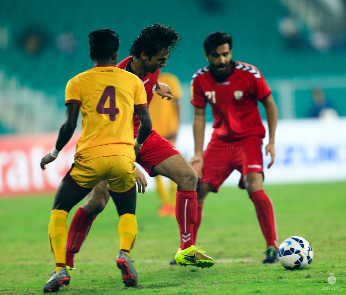 Afghanistan vs Sri Lanka in the 2nd semi final of SAFF Suzuki Cup held in Thiruvananthapuram, India, Thursday, December. 31, 2015.  (Images.mv Photo/ Mohamed Ahsan).